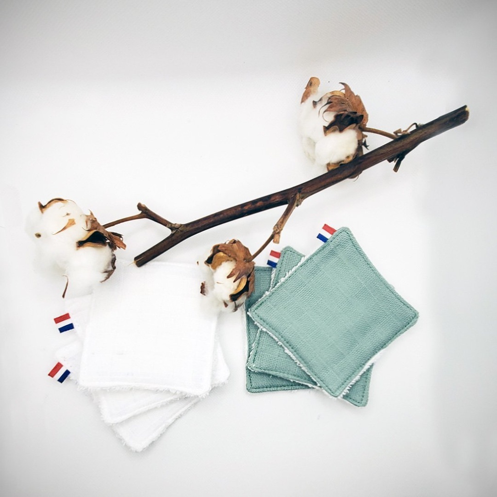 Lingettes Lavables en Coton Bio - 10 x 10 cm