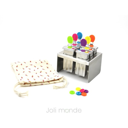 [JOL-E06-1009] Ensemble 6 moules à glaces inox MINI EXQUIMO 45ml - dès 2 ans
