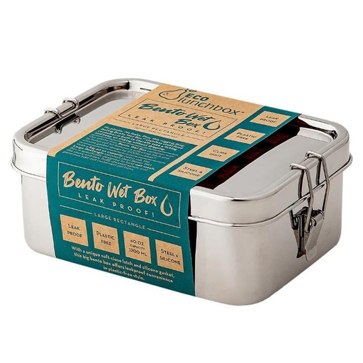 [ELU-E05-1006] Boîte à lunch / Bento rectangulaire étanche en acier inoxydable de 1200 ml – à partir de 5 ans