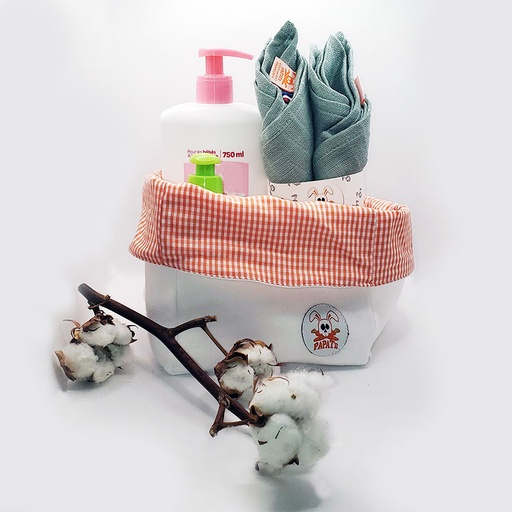 [PAP-A01-1002] Panier de rangement en Coton Bio