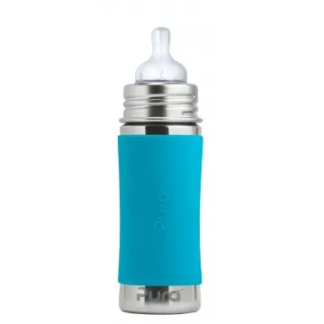 Evolutieve RVS Fles Pura - Speen met gemiddeld debiet 3m+ - 325ml (verschillende kleuren) - vanaf 3 maanden